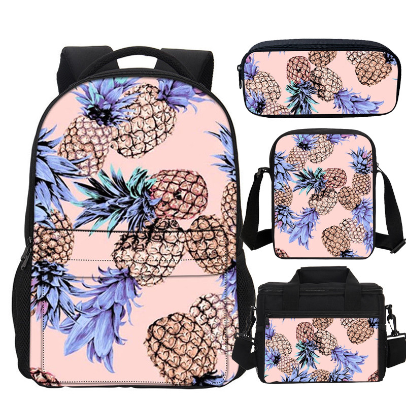 pineapple backpack and lunch box